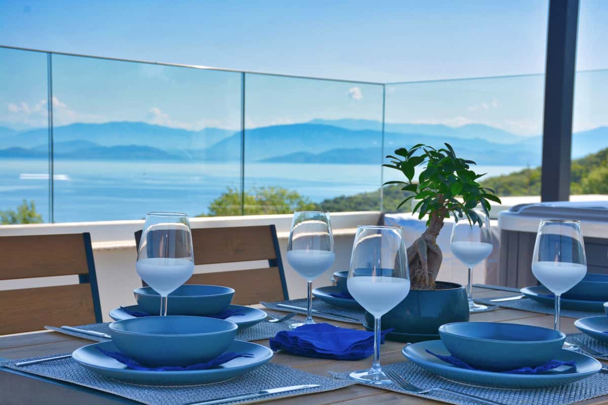 Traditional dish a dining with sea view